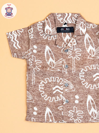 Brown - Rocket Boys Readymade Cotton Shirts & Shorts