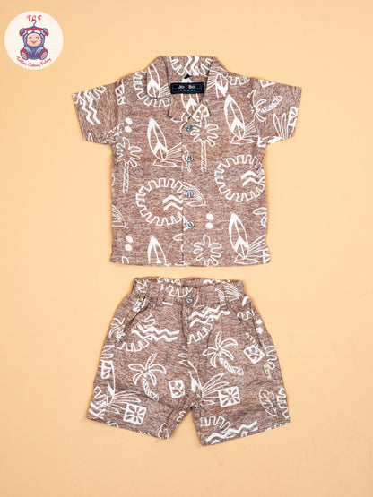Brown - Rocket Boys Readymade Cotton Shirts & Shorts