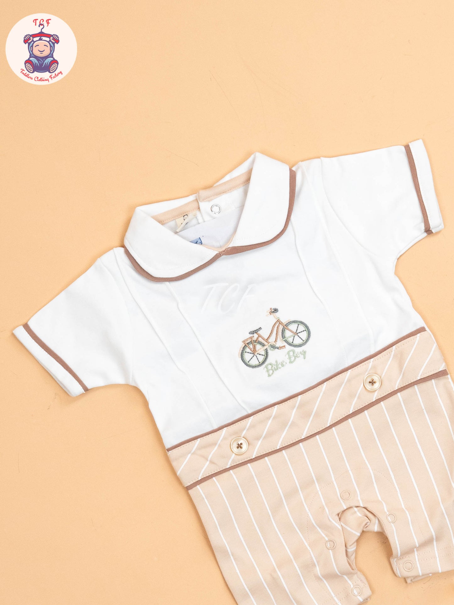 White & Beige  - Cotton Half Rompers