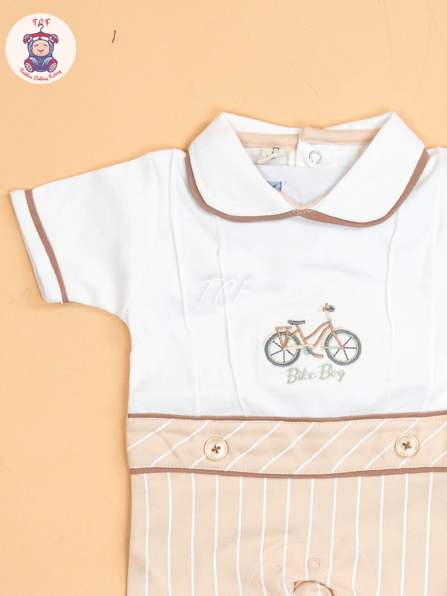 White & Beige  - Cotton Half Rompers