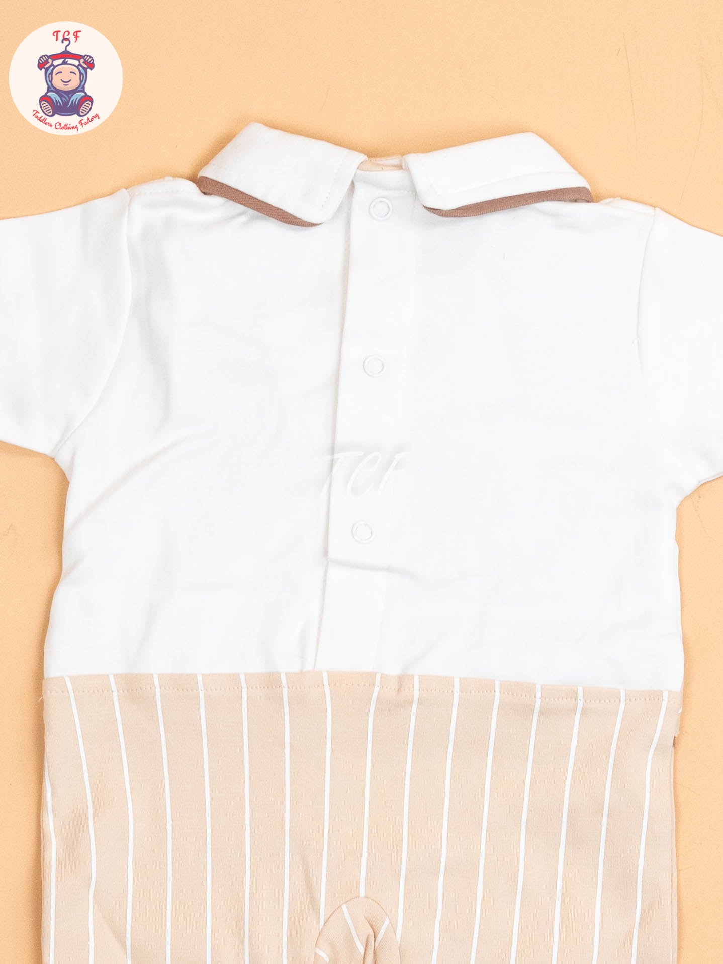 White & Beige  - Cotton Half Rompers