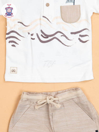 Beige - T- Shirts & Shorts