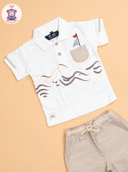 Beige - T- Shirts & Shorts