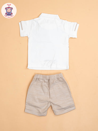 Beige - T- Shirts & Shorts