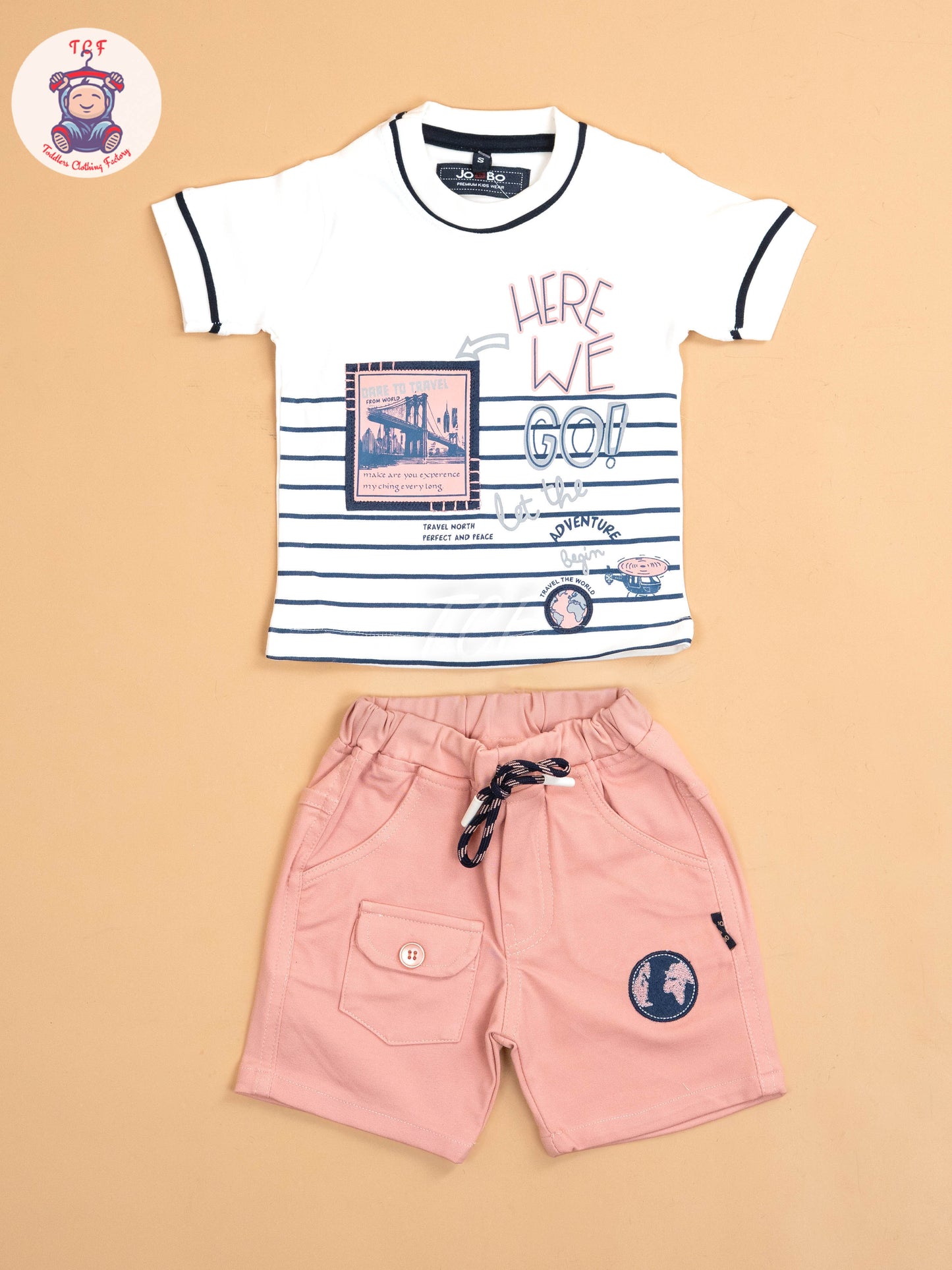 White & Pink  - T- Shirts & Shorts