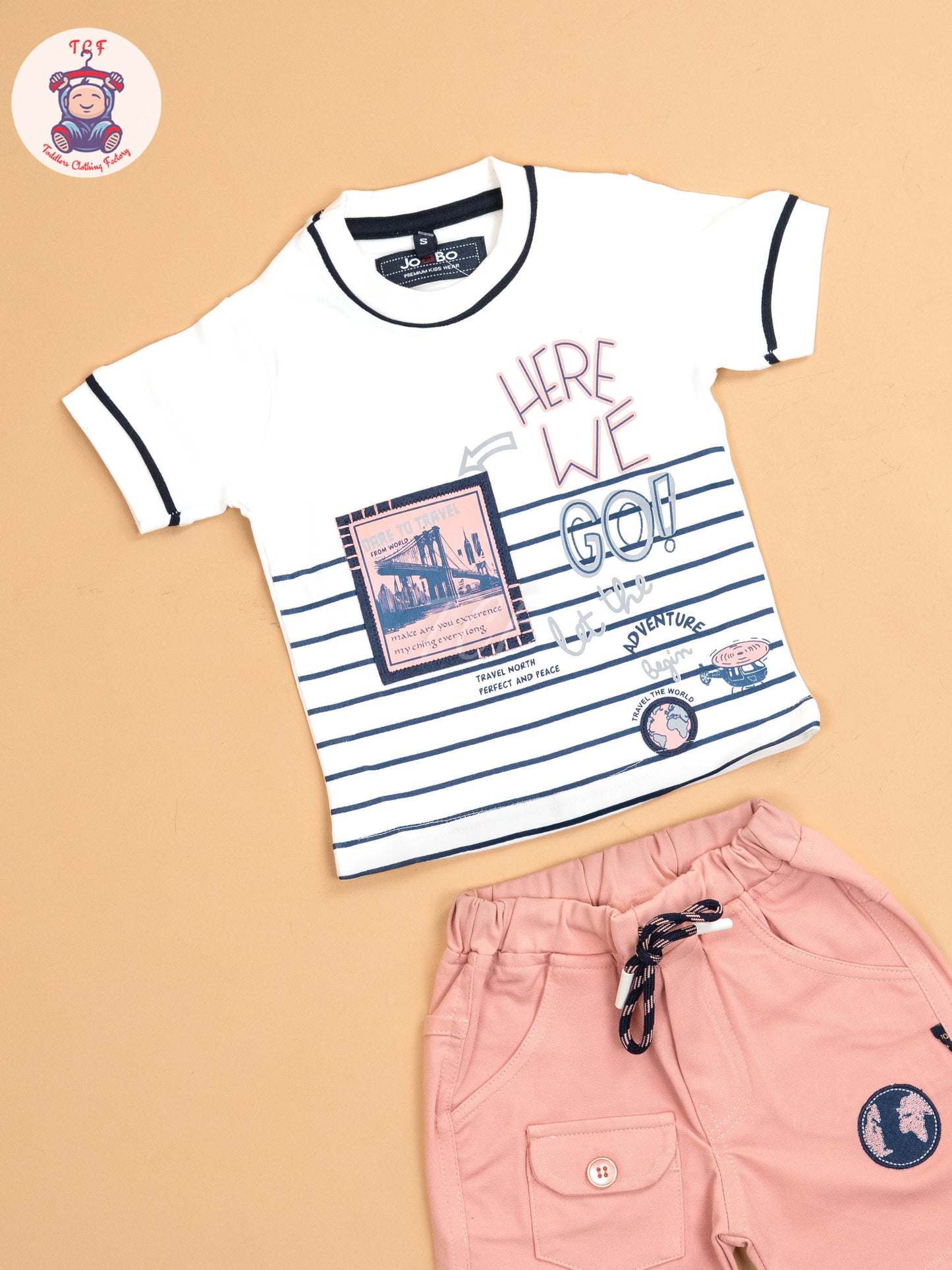 White & Pink  - T- Shirts & Shorts