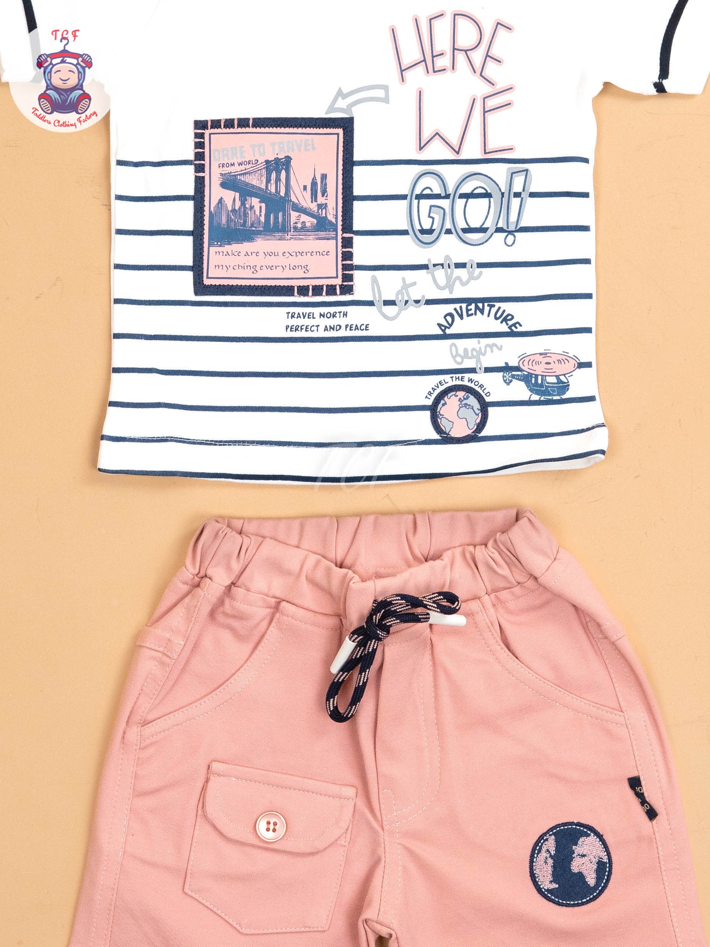 White & Pink  - T- Shirts & Shorts