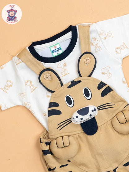 White & Beige  - Cat Jumpsuits