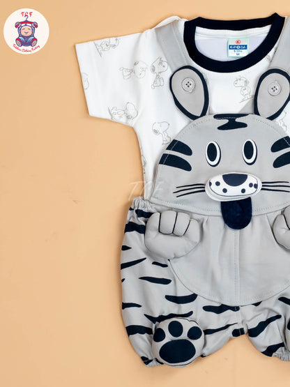 White & Grey  - Cat Jumpsuits