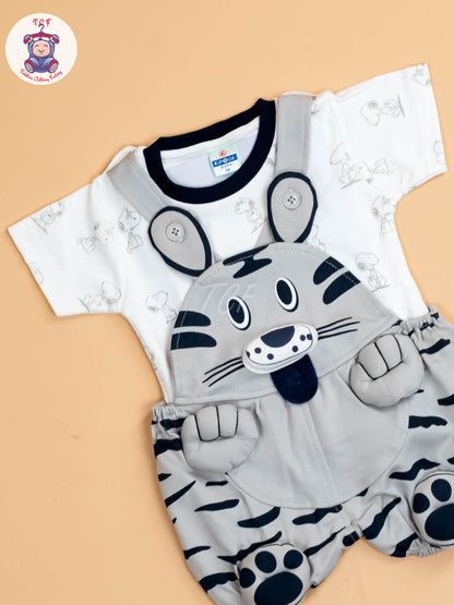 White & Grey  - Cat Jumpsuits