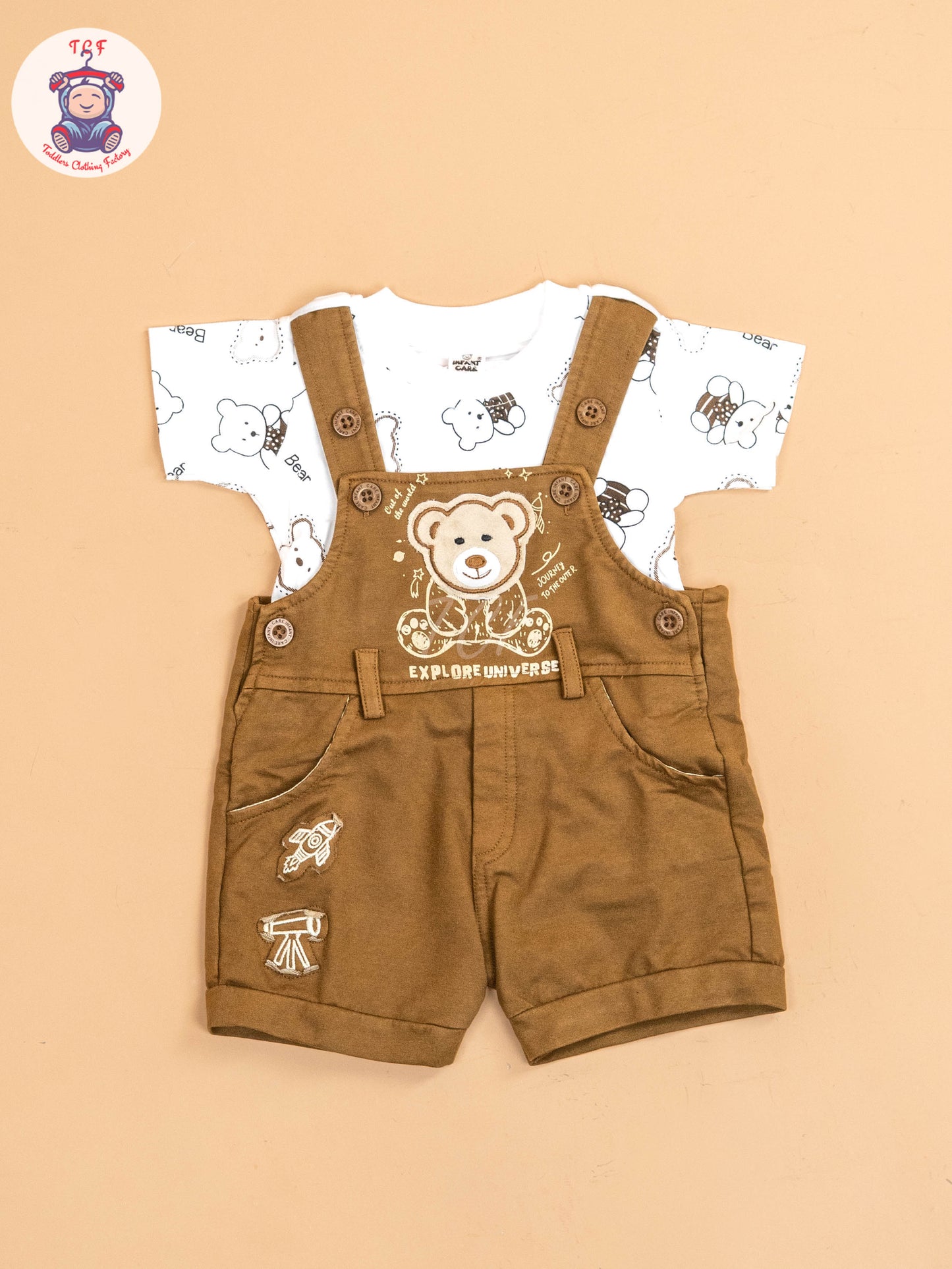 White & Brown- T-Shirts & Jumpsuits