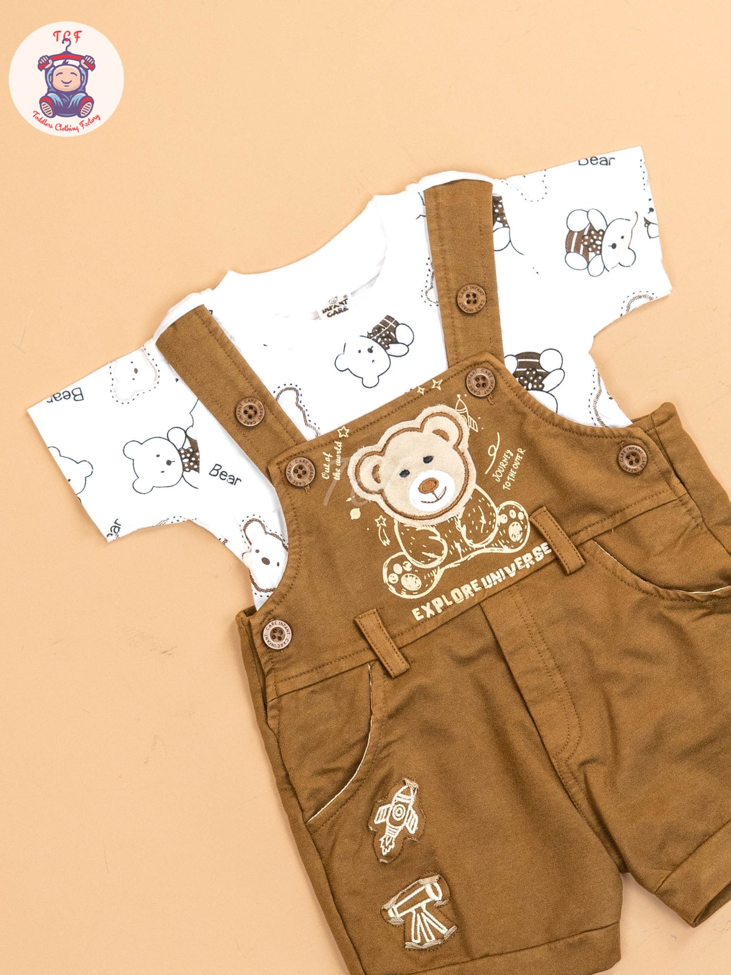 White & Brown- T-Shirts & Jumpsuits