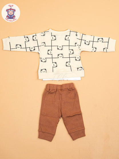 Cream -  Shirt With Shorts