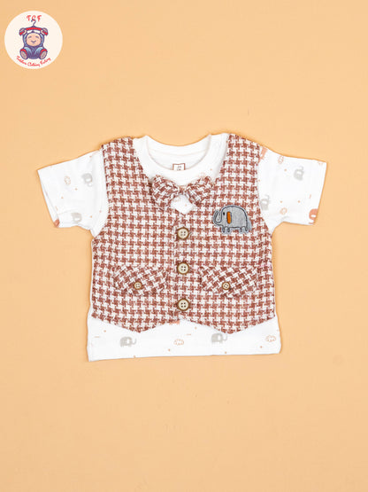 Rust  & White   - T-Shirts & Shorts