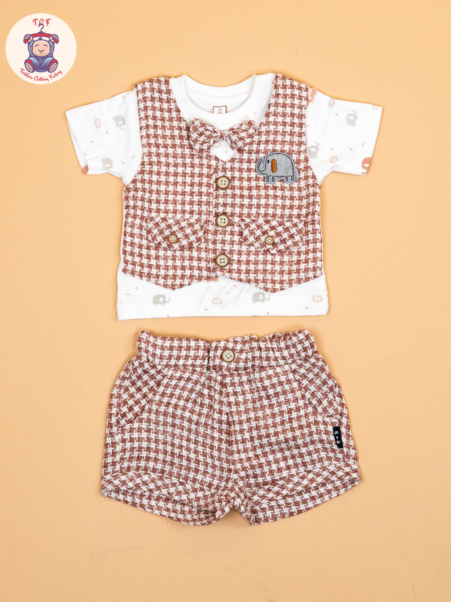 Rust  & White   - T-Shirts & Shorts