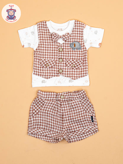 Rust  & White   - T-Shirts & Shorts