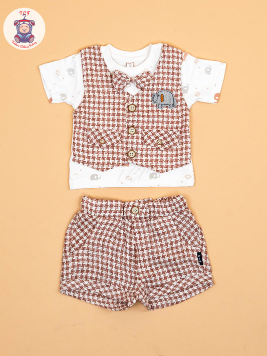 Rust  & White   - T-Shirts & Shorts