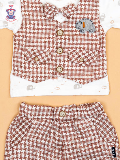 Rust  & White   - T-Shirts & Shorts
