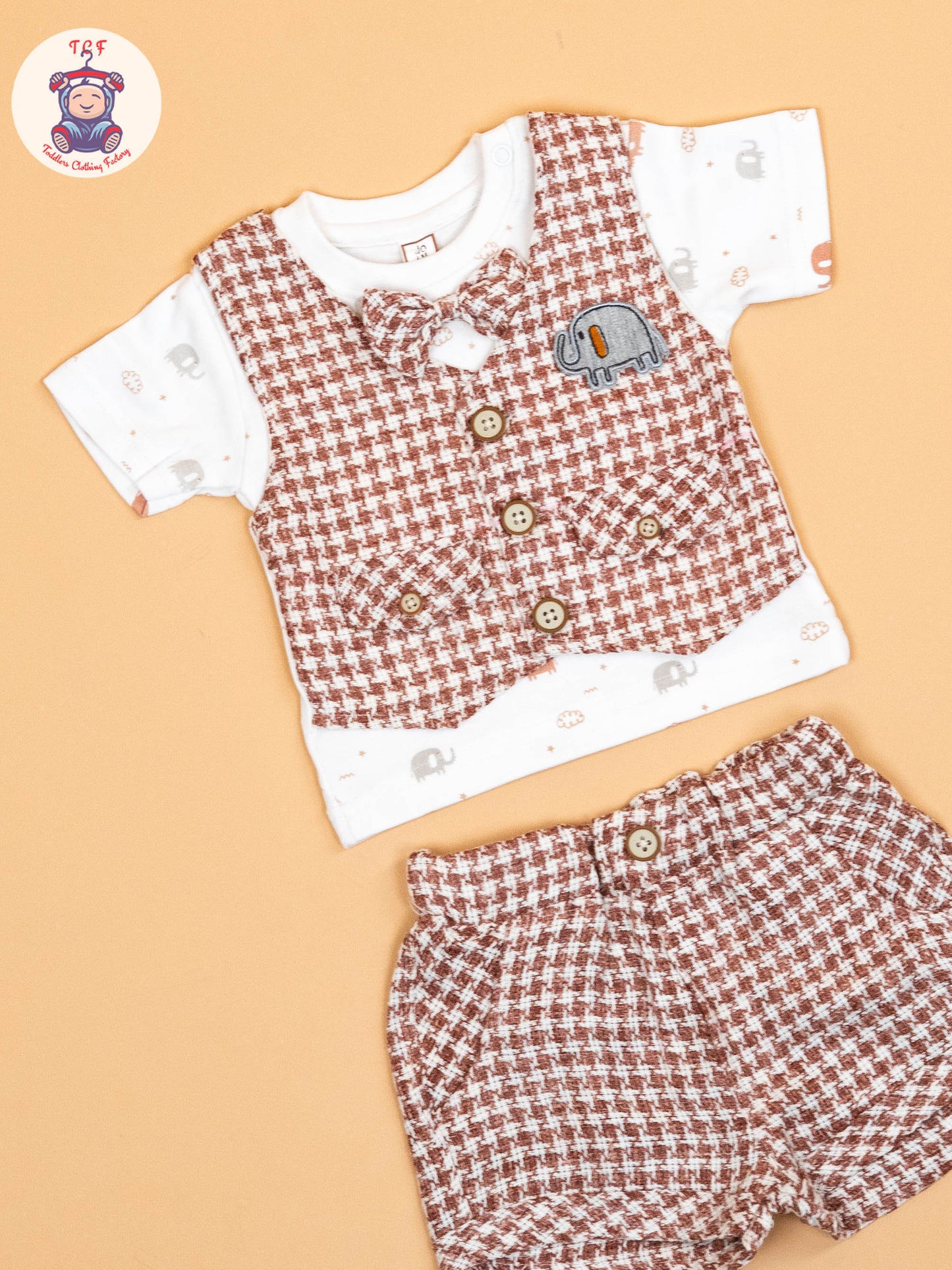 Rust  & White   - T-Shirts & Shorts