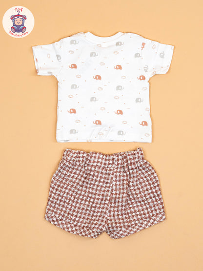 Rust  & White   - T-Shirts & Shorts