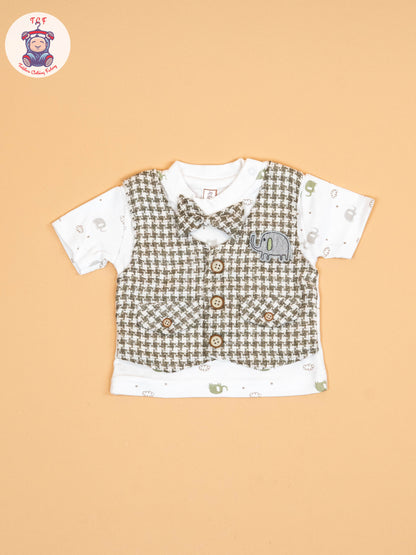 Green  & White   - T-Shirts & Shorts