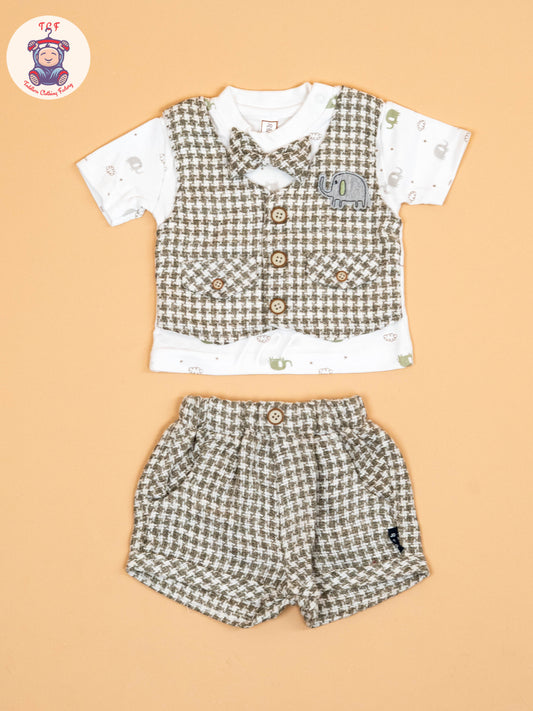 Green  & White   - T-Shirts & Shorts