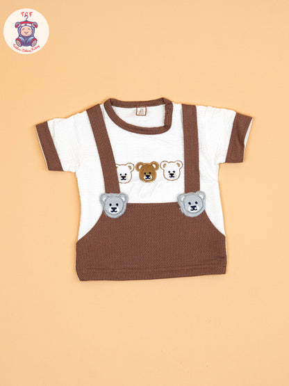 Brown &  White   - T-Shirts & Shorts