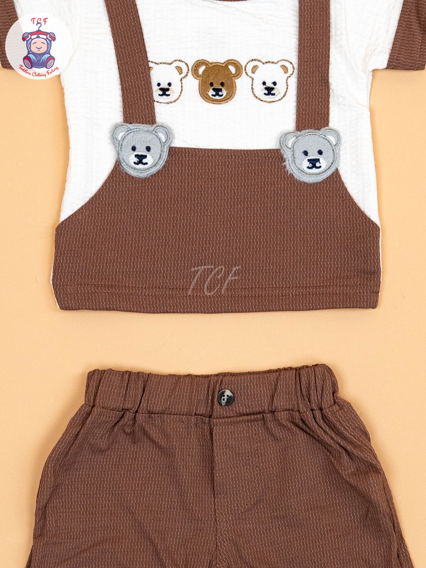 Brown &  White   - T-Shirts & Shorts