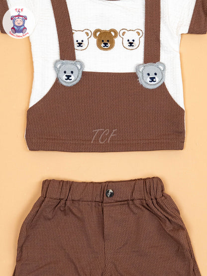 Brown &  White   - T-Shirts & Shorts