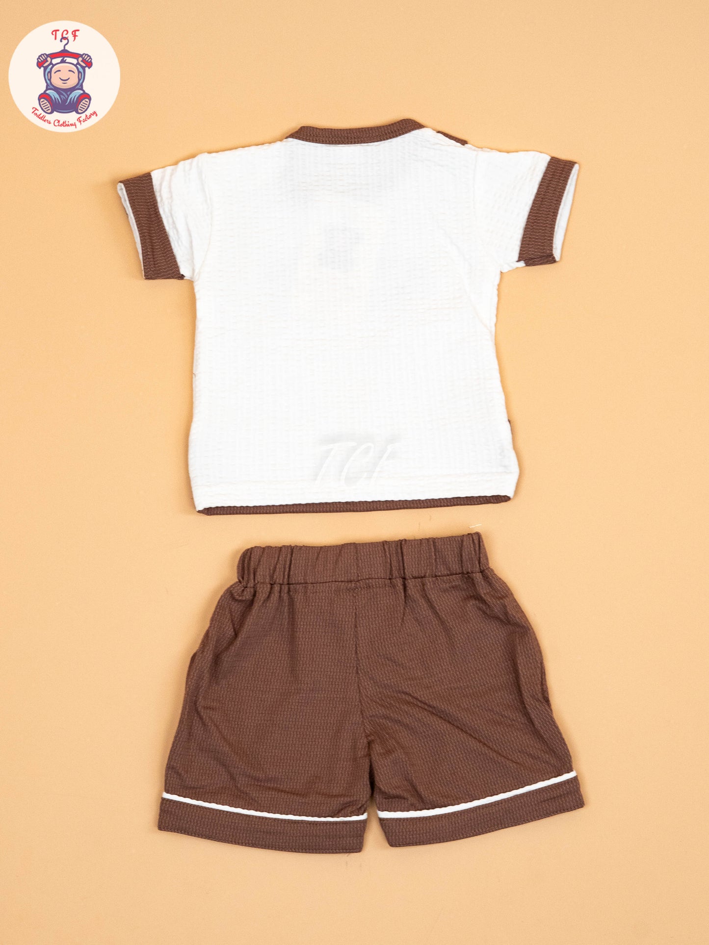 Brown &  White   - T-Shirts & Shorts