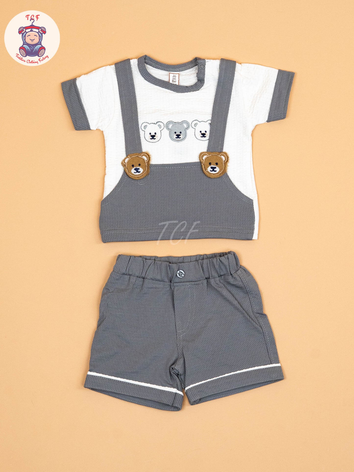 Grey & White  - T-Shirts & Shorts