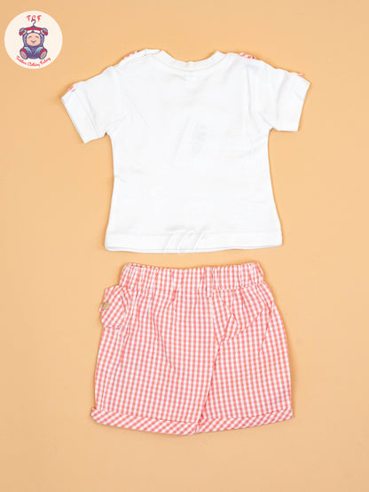 White & Pink - T-Shirts & Shorts