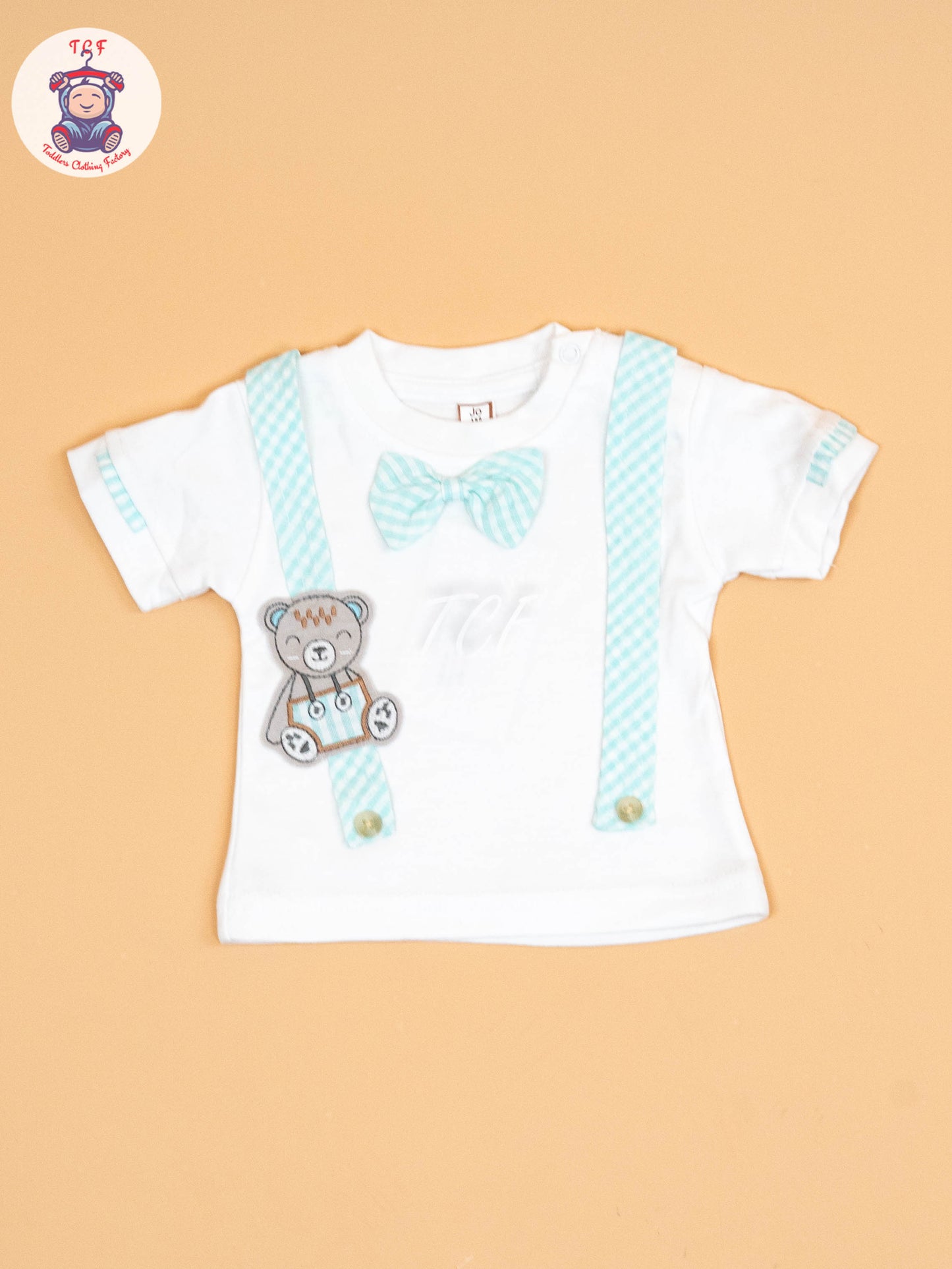 White & Lite Green- T-Shirts & Shorts
