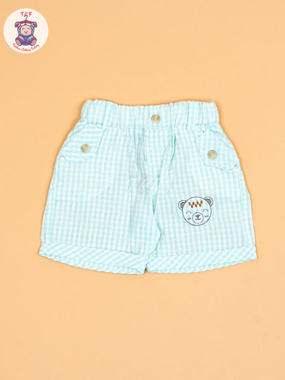White & Lite Green- T-Shirts & Shorts
