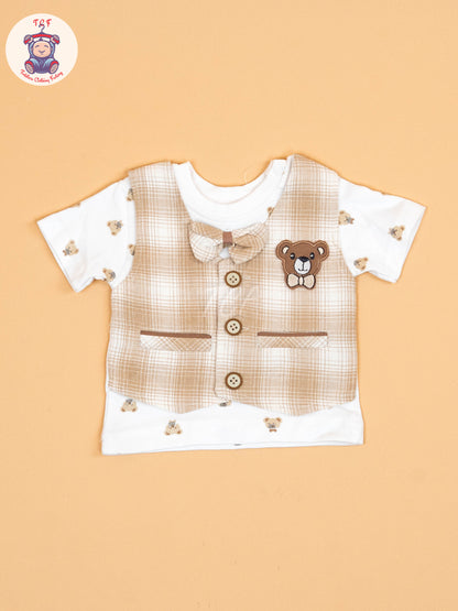 Cream -  Shirt With Shorts