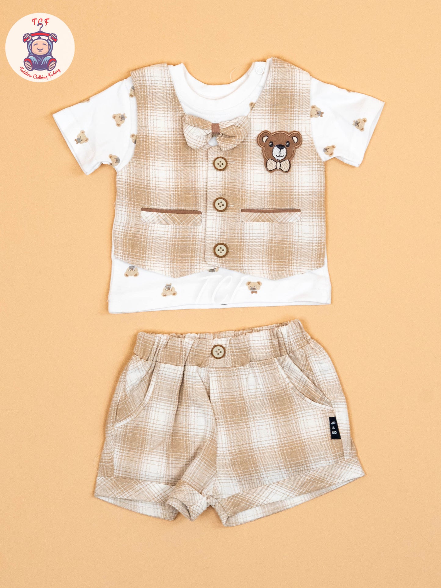 Cream -  Shirt With Shorts