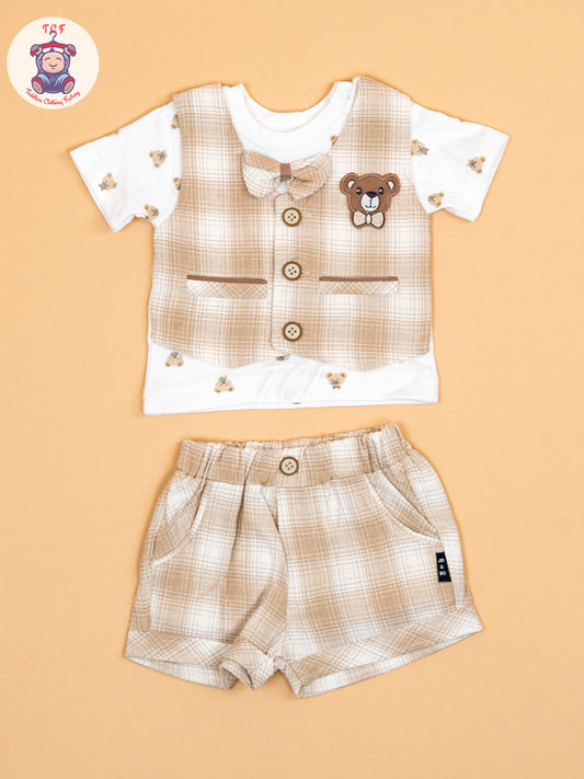Cream -  Shirt With Shorts