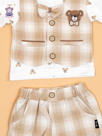 Cream -  Shirt With Shorts