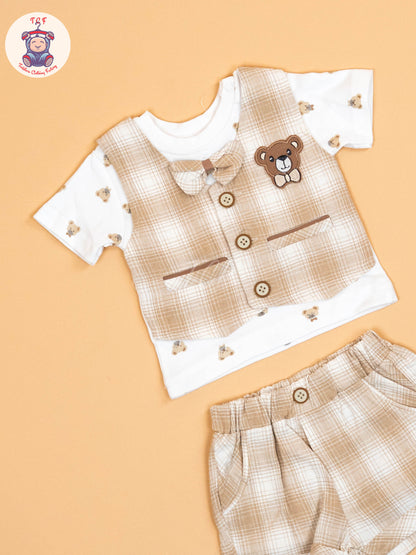 Cream -  Shirt With Shorts