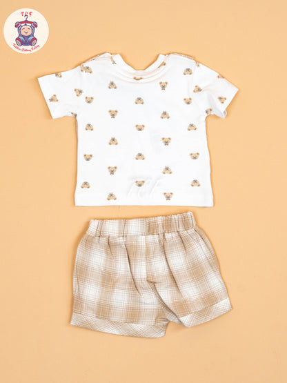 Cream -  Shirt With Shorts