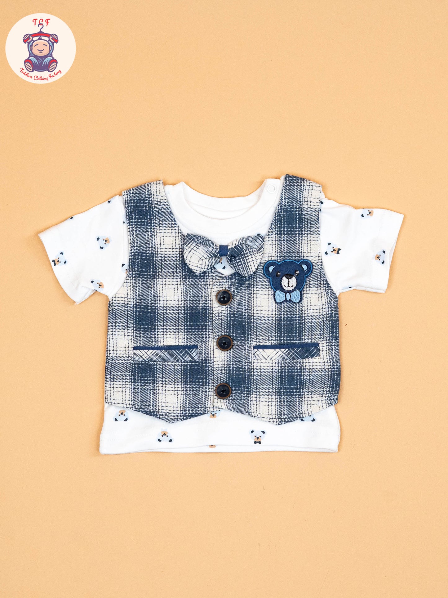White  & Navy Blue - T- Shirts & Shorts