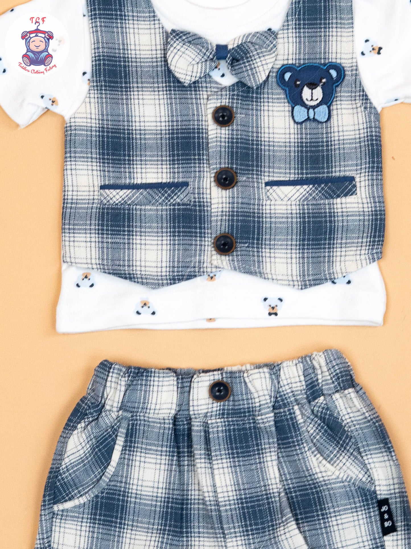 White  & Navy Blue - T- Shirts & Shorts