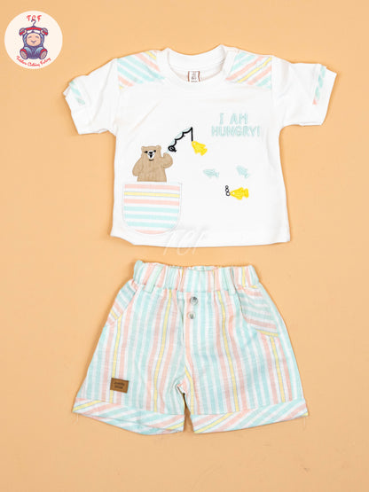 Green & White  - T-Shirts & Shorts