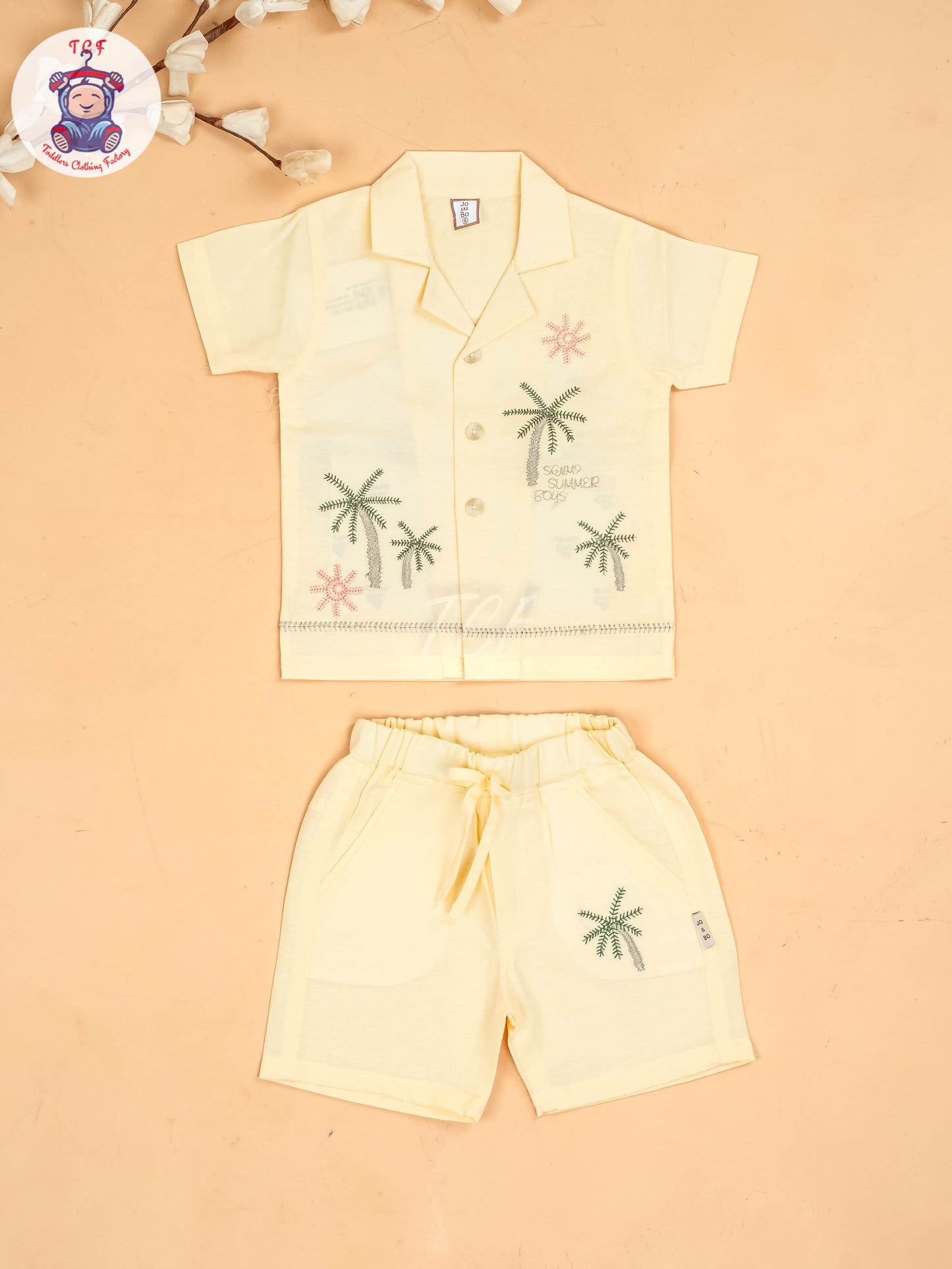 Yellow -  Boys Readymade Cotton Shirts & Shorts