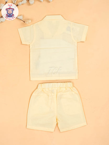Yellow -  Boys Readymade Cotton Shirts & Shorts