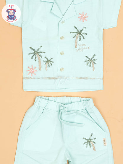 Green -  Boys Readymade Cotton Shirts & Shorts