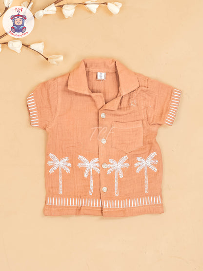 Brown -  Boys Readymade Cotton Shirts & Shorts