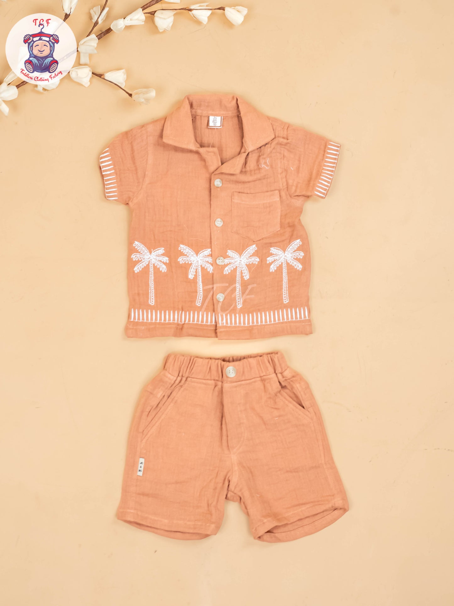 Brown -  Boys Readymade Cotton Shirts & Shorts