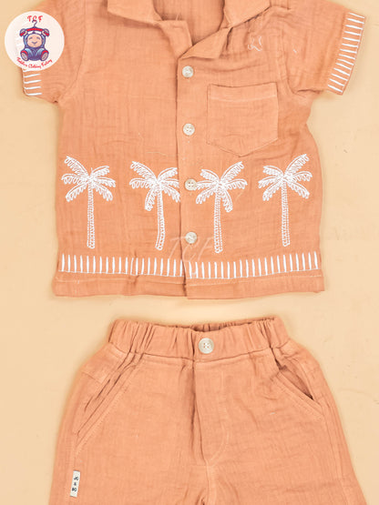 Brown -  Boys Readymade Cotton Shirts & Shorts