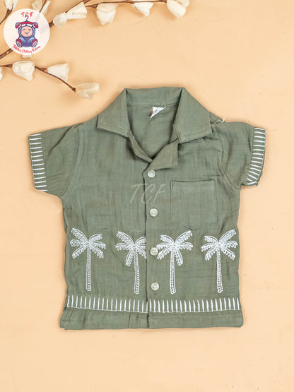 Brown -  Boys Readymade Cotton Shirts & Shorts